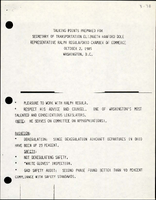 Talking Points Prepared for Secretary of Transportation Elizabeth Hanford Dole Representative Ralph RegulaOhio Chamber of Commerce