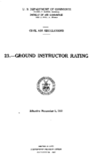 Part 23 Ground Instructor Rating