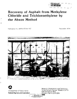 Recovery of Asphalt from Methylene Chloride and Trichloroethylene by Abson Method