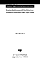 Positive guidance and older motorists  guidelines for maintenance supervisors