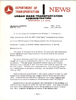 Department of Transportation News Urban Mass Transportation Administration UMTA 7558