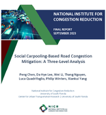Social CarpoolingBased Road Congestion Mitigation A ThreeLevel Analysis