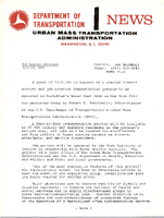 Department of Transportation News Urban Mass Transportation Administration UMTA 7666