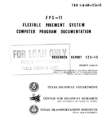 FPS11 Flexible Pavement System Computer Program Documentation