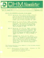 Office of Hazardous Materials Newsletter September 1974
