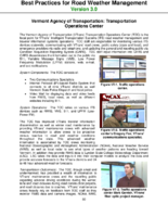 Best Practices for Road Weather Management Version 30 Vermont Agency of Transportation Transportation Operations Center