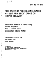 The Study of Possible Influences of Licit and Illicit Drugs on Driver Behavior