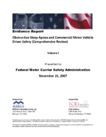 Evidence Report Obstructive Sleep Apnea and Commercial Motor Vehicle Driver Safety Comprehensive Review Volume 1 November 21 2007