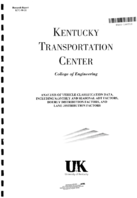 Analysis of vehicle classification data including monthly and seasonal ADT factors hourly distribution factors and lane distribution factors
