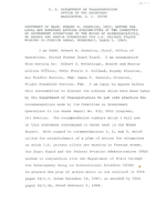 Statement of RADM Robert W Goehring USCG before the Legal and Monetary Affairs Subcommittee of the Committee on Government Operations of the House of Representatives