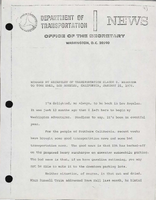 Remarks by Secretary of Transportation Claude S Brinegar to Town Hall