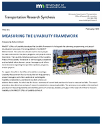 Measuring the Livability Framework Transportation Research Synthesis