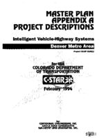 Intelligent Vehicle Highway Systems Denver Metro Area Master Plan Appendix A Project Descriptions