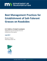 Best management practices for establishment of salttolerant grasses on roadsides  final report