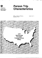 Person Trip Characteristics 1977 Nationwide Personal Transportation Study Report 11