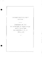 Interstate Commerce Commision Report of the Accident  Investigation Occuring on the SEABOARD AIR LINE RAILWAY GARLINGTON S C