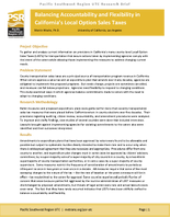 Balancing Accountability and Flexibility in Californias Local Option Sales Taxes Research Brief