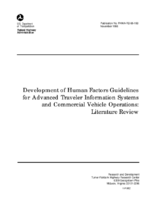 Development of human factors guidelines for advanced traveler information systems and commercial vehicle operations  literature review
