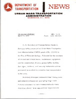 Department of Transportation News Urban Mass Transportation Administration UMTA 5574