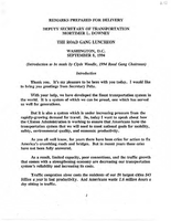 Deputy Secretary of Transportation Mortimer Downey Speeches September 1994