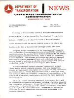 Department of Transportation News Urban Mass Transportation Administration UMTA 7330