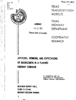 Attitudes Opinions and Expectations of Businessmen in a Planned Freeway Corridor