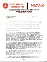 Department of Transportation News Urban Mass Transportation Administration UMTA 7609