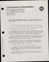Talking Points Prepared for Delivery by US Secretary of Transportation Neil Goldschmidt Communication Workers of America