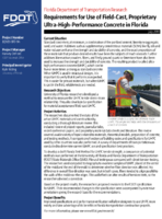 Requirements for Use of FieldCast Proprietary UltraHighPerformance Concrete in Florida Summary