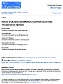 Review of Literature and Maintenance Practices at State Transportation Agencies