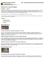 Human Environment Digest October 5 2017