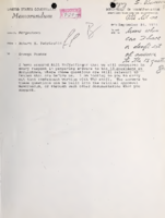 United States Government Memorandum From Robert E Patricelli to George Pastor