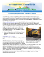Successes in Stewardship  Considering Freight Priorities in the NEPA Process