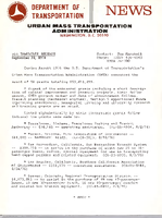 Department of Transportation News Urban Mass Transportation Administration UTMA 76100