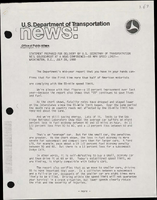 Statement Prepared for Delivery by US Secretary of Transportation Neil Goldschmidt at a News Conference55 MPH Speed Limit