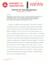 Assistant Secretary of Transportation for Policy and International Affairs Charles D Baker September 1969