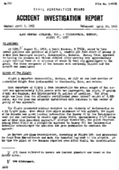 Investigation of Aircraft Accident LAKE CENTRAL AIRLINES INDIANAPOLIS INDIANA 19520821