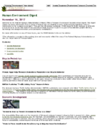 Human Environment Digest November 16 2017