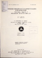 Performance Characteristics of Automotive Engines in the United States Third Series  Report No 5 1978 Chevrolet 200 CID 33 Liter 2V