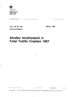 Alcohol Involvement in Fatal Traffic Crashes 1987