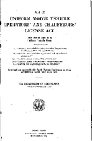 Uniform Motor Vehicle Operators and Chauffeurs License Act