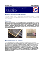 The Use of Porous Concrete for Sidewalks Technical Brief