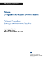 Atlanta congestion reduction demonstration National evaluation  surveys and interviews test plan