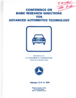 Proceedings Conference on Basic Research Directions for Advanced Automotive Technology February 1314 1979 Volume I