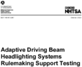 Adaptive Driving Beam Headlighting Systems Rulemaking Support Testing