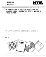 Determination of Pile Driveability and Capacity from Penetration Tests Volume I Final Report