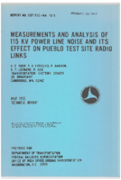 Measurements and Analysis of 115 KV Power Line Noise and Its Effect on Pueblo Test Site Radio Links