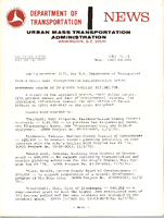 Department of Transportation News Urban Mass Transportation Administration UMTA 75115