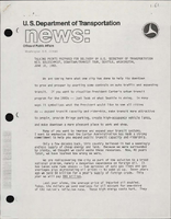 Talking Points Prepared for Delivery by US Secretary of Transportation Neil Goldschmidt DowntownTransit Tour Seattle Washington