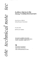 Auditory Alarms in an Airway Facilities Environment